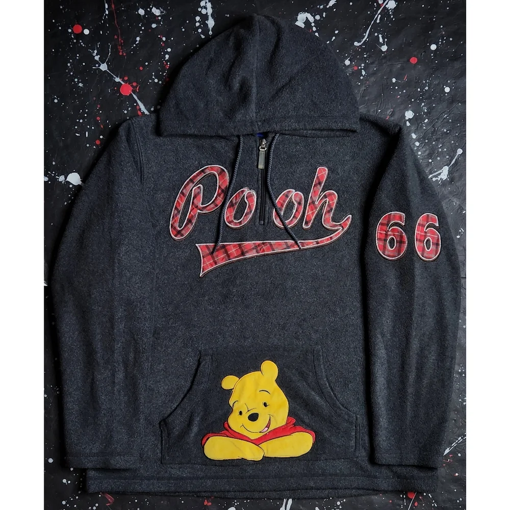 Disney vintage retro women's Winnie the Pooh graphic sewn fleece pullover size L - Picture 1 of 7
